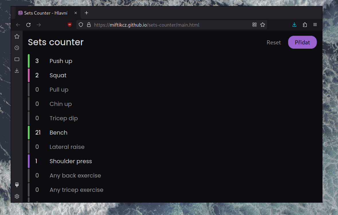 sets counter